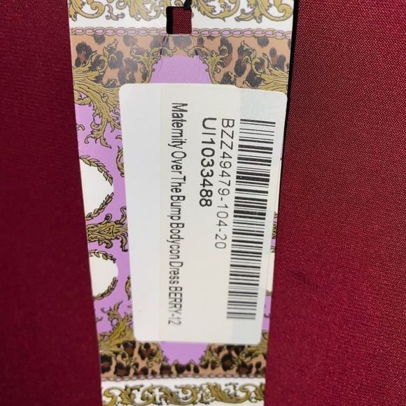 BOOHOO Maternity Over The Bump Bodycon Dress Berry - Picture 6 of 10